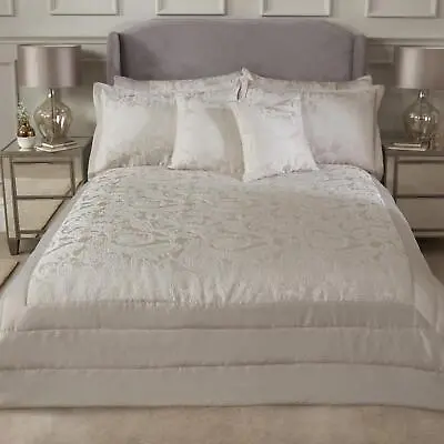 Quilted Jacquard Bedspreads Duchess Paisley Print Luxury Bedding Throws • £67