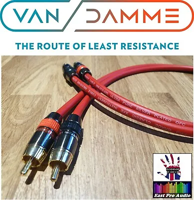 Van Damme - Monster Silver Plated OFC RCA Phono Interconnect Ultra Cable Red 1m • £16.95