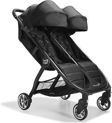 Baby Jogger City Tour 2 Double Travel Pushchair | Lightweight Pitch Black  • £466.99