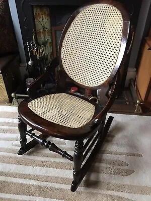 £174.99 • Buy Victorian Caned Rocking Chair Nursery Bedroom Antique Retro Vintage Rattan