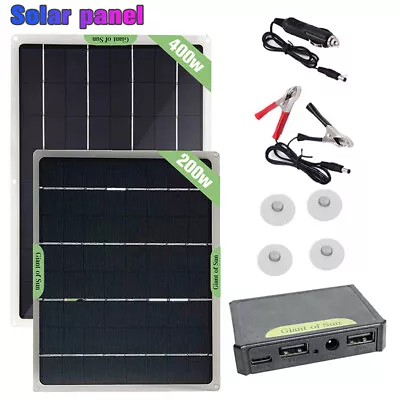 20W/40W Monocrystalline Solar Panel USB Charger For Car Boat Camping Caravan • £26.42