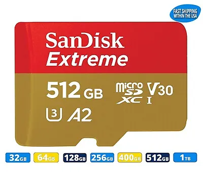 Sandisk Extreme Micro SD Memory Card 32GB 64GB 128GB 256GB 512GB 1TB • $10.98