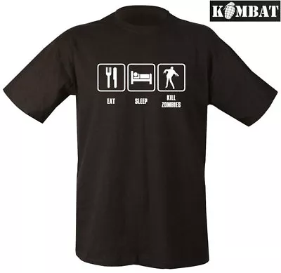 Mens Eat Sleep Kill Zombies Gamers T-shirt Army Military Black Funny Print Logo • £709.99