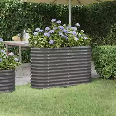£74.49 • Buy Outdoor Garden Raised Bed Planter Pot Galvanised Steel Vegetable Flower Herb Box