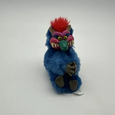 VINTAGE My Pet Monster Clip On Plush Toy Amtoy Hugger Topper Hanger Blue 3.1  • $99