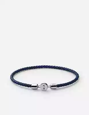 Miansai Nexus Leather Bracelet Sterling Silver - Cobalt Blue / L • $29