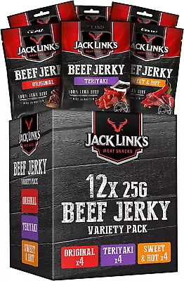 Jack Links Beef Jerky Mixed Case Variety Pack X4 Sweet And Hot X4 Teriyaki X4 • £27.97