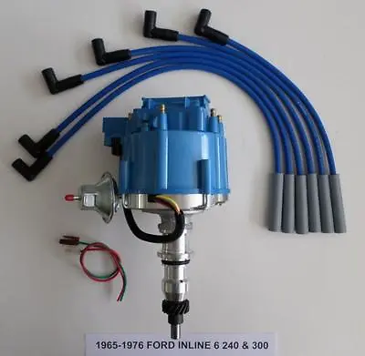 FORD Inline Straight 6 Cylinder 65-76 240 300 4.9L HEI Distributor + Plug Wires • $149.95