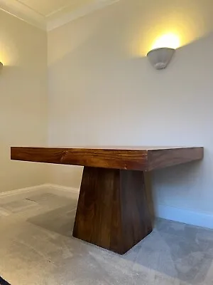 Stylish Pedestal Dining Table In Mango Wood • £80