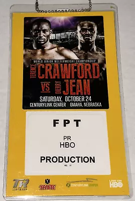 10/24/15 Terence Crawford Dierry Jean Boxing Media Press Credential Ticket Stub • $104.99