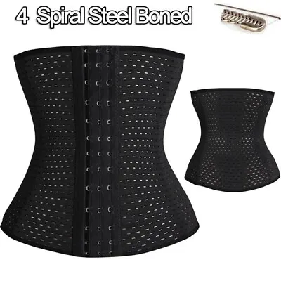 Steel Boned Cincher Lace-Up Underbust Waist Trainer Corset Body Shapers Bustier • £8.99