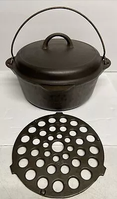 Vintage Griswold Cast Iron 8 Tite Top Dutch Oven 1278 C With Lid & #188 Trivet • $169.99