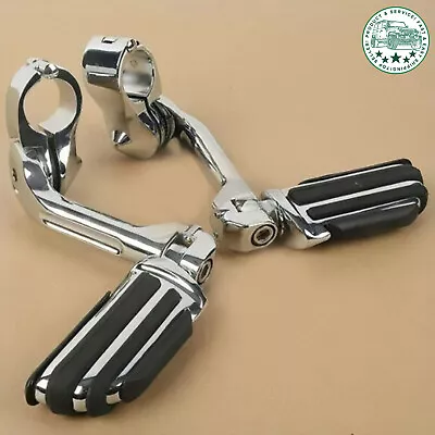 1-1/4  1.25  Motorcycle Long Highway Crash Bar Foot Pegs For Harley Touring • $39.59