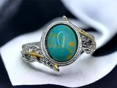 VTG Sterling Silver Turquoise Size 7 Flower Ring 3.4g • $30