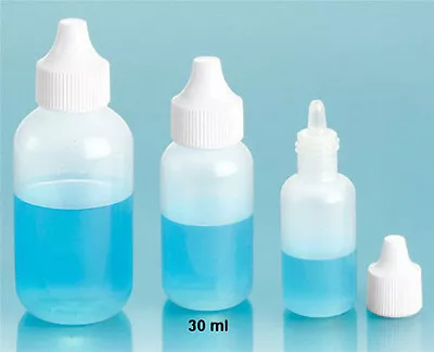 1 Oz (30 Ml)  LDPE Squeezable Plastic Dropper Bottles (100 Count) • $34.95