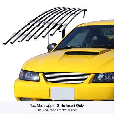 Fits 1999-2004 Ford Mustang W/ OEM Honeycomb Main Stainless Chrome Billet Grille • $45.99