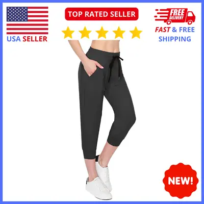 ALWAYS Womens Slimfit Jogger Pants L Black - Soft Stretch Casual Comfy Athletic • $14.93