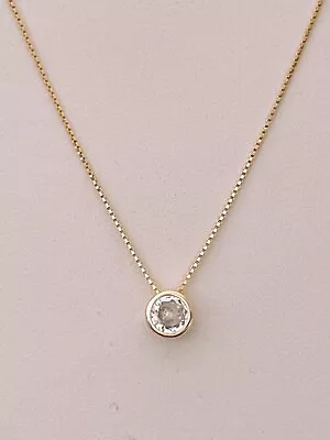 $29.99 • Buy Nadri Framed Round CZ Solitaire Pendant Necklace, 14k Gold Over Sterling Silver