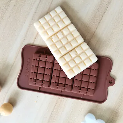 £3.29 • Buy 3 Chunk Silicone Chocolate Bar Block Mould Cookies Candy Mold Snap Wax Melts Ice