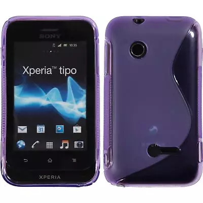 £5.63 • Buy Silicone Case For Sony Xperia Tipo Lila S-STYLE +2 Protector
