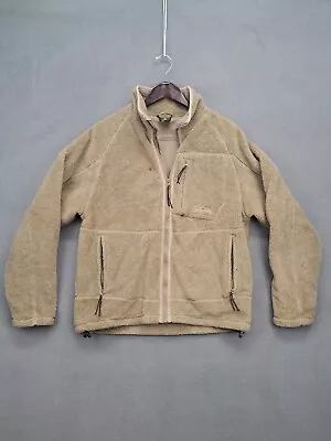 Cabela's Berber Fleece WindShear Full Zip Jacket Outfitter Beige Brown Medium • $59.99