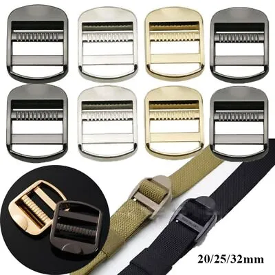 5pcs 20/25/32mm Metal Ladder Lock Belt Buckles DIY Tactical Backpack Straps • £4.89