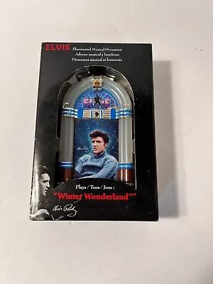 Elvis Mini Jukebox Like Musical Ornament  Winter Wonderland  Illuminated Nib • $17.99