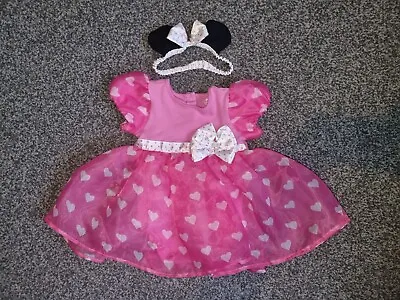 £9.99 • Buy Disney Store Minnie Mouse Baby Girl Fancy Dress Costume Vest & Headband 12-18 M