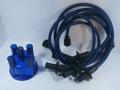 Blue Ignition Wires & Distributor Cap Set Volkswagen T1 Bug Beetle T2 Bus Ghia • $22.65