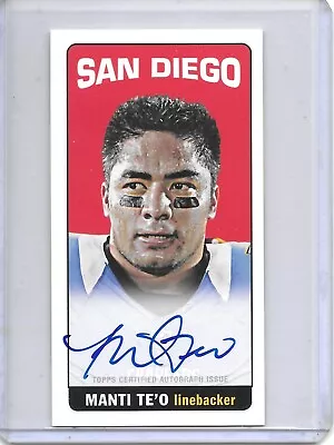 2013 Topps MANTI TE'O 1965 TALL BOY ON CARD AUTO RC SAN DIEGO CHARGERS!! • $19.99