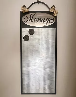 Rustic Wrought Iron Galvanized Metal Message Board With Daisy Magnets • $75