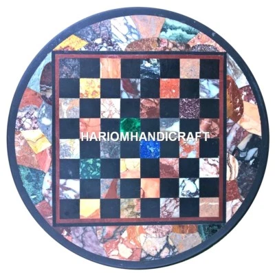 £716.37 • Buy 24  Marble Beautiful Chess Table Top Mosaic Playing Game Home Inlaid Decor M342
