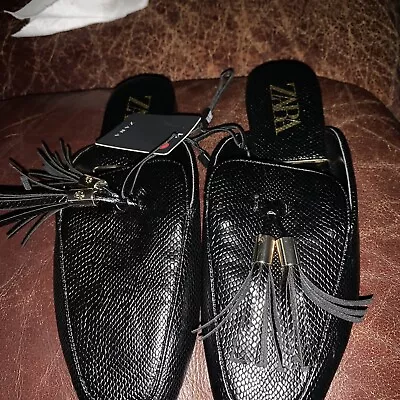 $24.99 • Buy Zara Slippers With Tassells Size37 Us 6 1/2