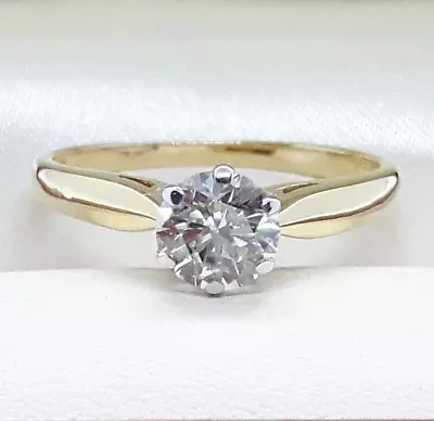 18ct Gold 0.75ct Brilliant Cut Diamond Solitaire Engagement Ring Size P • £1650