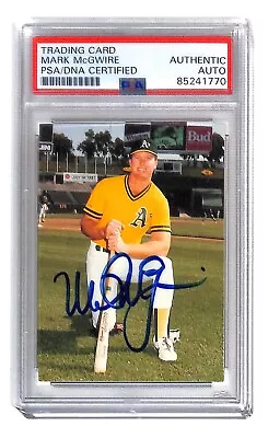 Mark McGwire Autographed 1987 Barry Colla Card Card PSA/DNA Oakland A's 94766 • $79.20