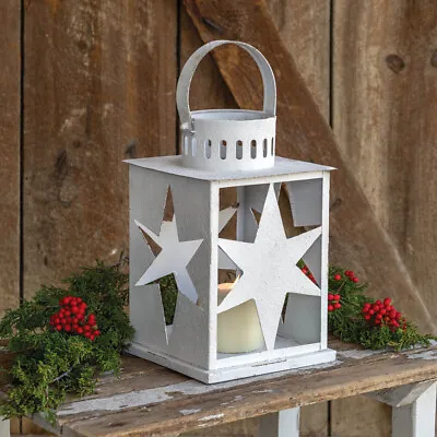Country Pillar Candle Star Lantern- Primitive Farmhouse Decor • $24.15