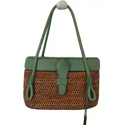 Elliott Lucca Mini Basket Bag Leather Top Handle Handbag Purse • $28