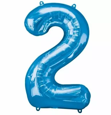 Anagram Balloons (NUMBER 2) Foil Mylar Balloon 33  BLUE SuperShape • $7.99