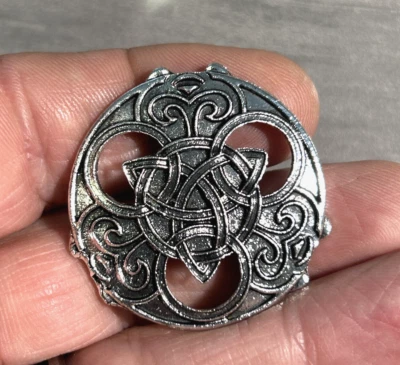 $6.98 • Buy Large Biker Norse Nordic Viking Gothic Vest Pin Metal 1.5  New! Antiuque Silver