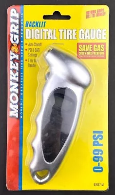 Bell Automotive Monkey Grip Black Silver Digital Tire Gauge • NEW • $11.99