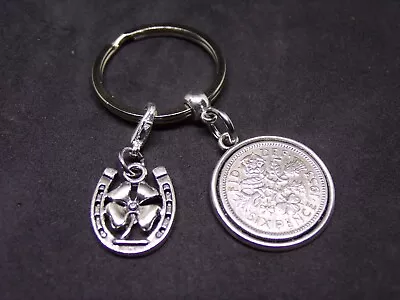 £6.95 • Buy 1953 70th Birthday Gift Lucky Sixpence Coin Keyring & Lucky Horseshoe Charm N1