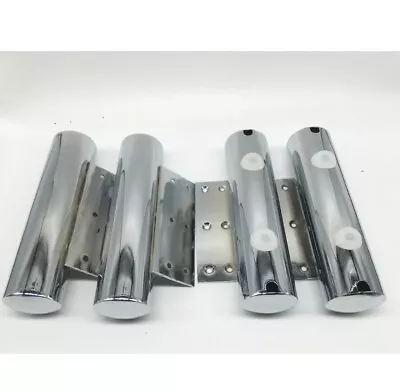 4 X NEW CHROME FURNITURE TUBE FEET/LEGS FOR SOFA BEDSCHAIRS HIGH QUALITY • £7.99