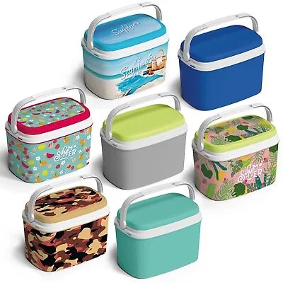 Cooler Box Camping Beach Lunch Picnic Insulated Food Freezer Box Ice Pack Option • £13.49