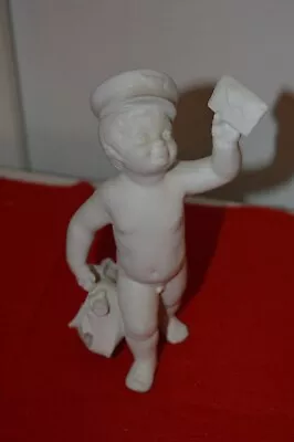 SUREDA  Porcelain  Naked Baby Mail Carrier Holding Mail  Made In Spain Figurine • $25