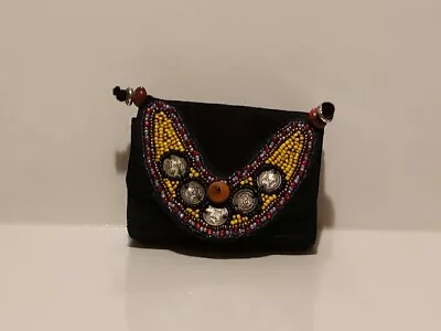 Handmade Moroccan Black Suede Handbag  • $59.99