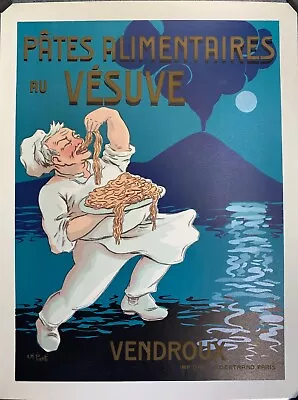 Vintage Original French Food Poster 'Pates Alimentaires Vesuve' On Linen • $160