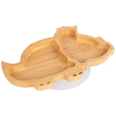 Tiny Dining White Dinosaur Bamboo Baby Suction Plate Toddler Weaning Feeding Set • £13