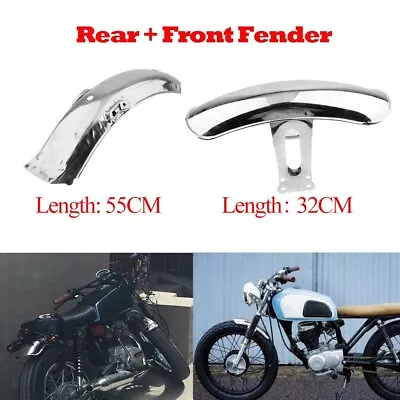 2×Universal Motorcycle Retro Front & Rear Fender Mud Guard Metal Mudguard Cover • $44.50