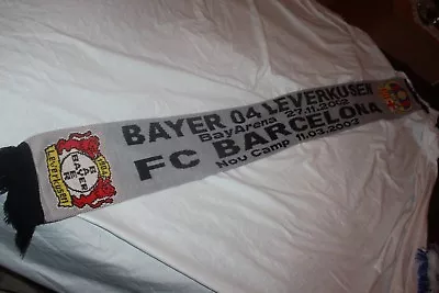 Scarf Vintage Champions League Bayer 04 Leverkusend And FC Barcelona Scarf • $5.92