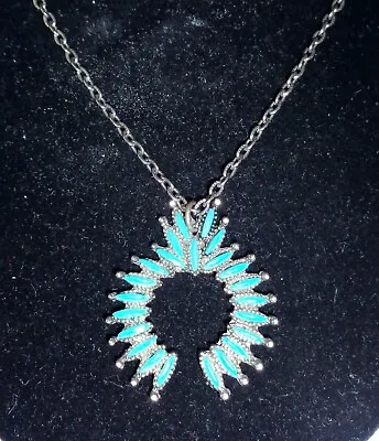  Vintage Native Necklace Beautiful Indian  Faux Turquoise Design Nr • $29.99